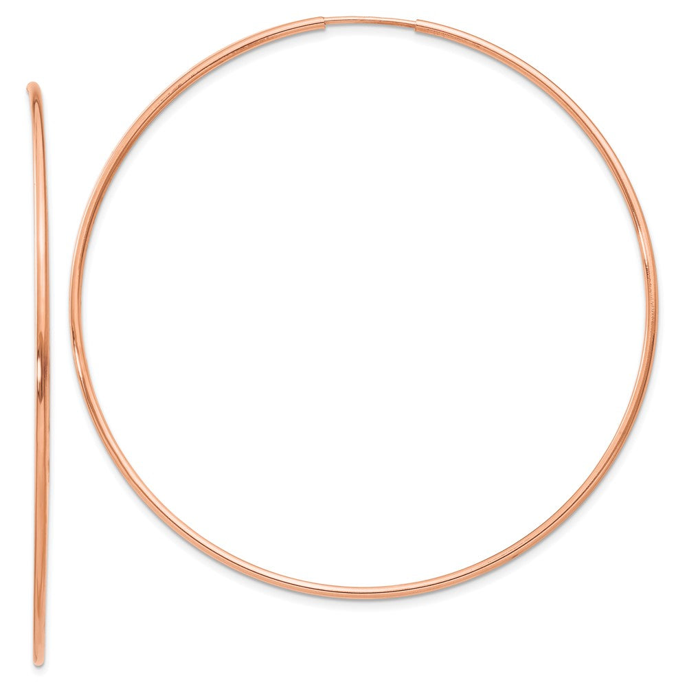 14K Roségold 1.2mm Poliert Endlos Creolen