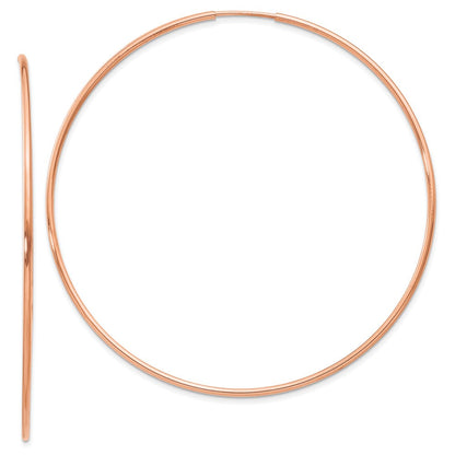 14K Roségold 1.2mm Poliert Endlos Creolen