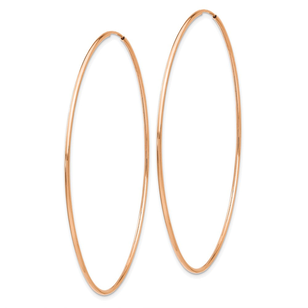 14K Roségold 1.2mm Poliert Endlos Creolen