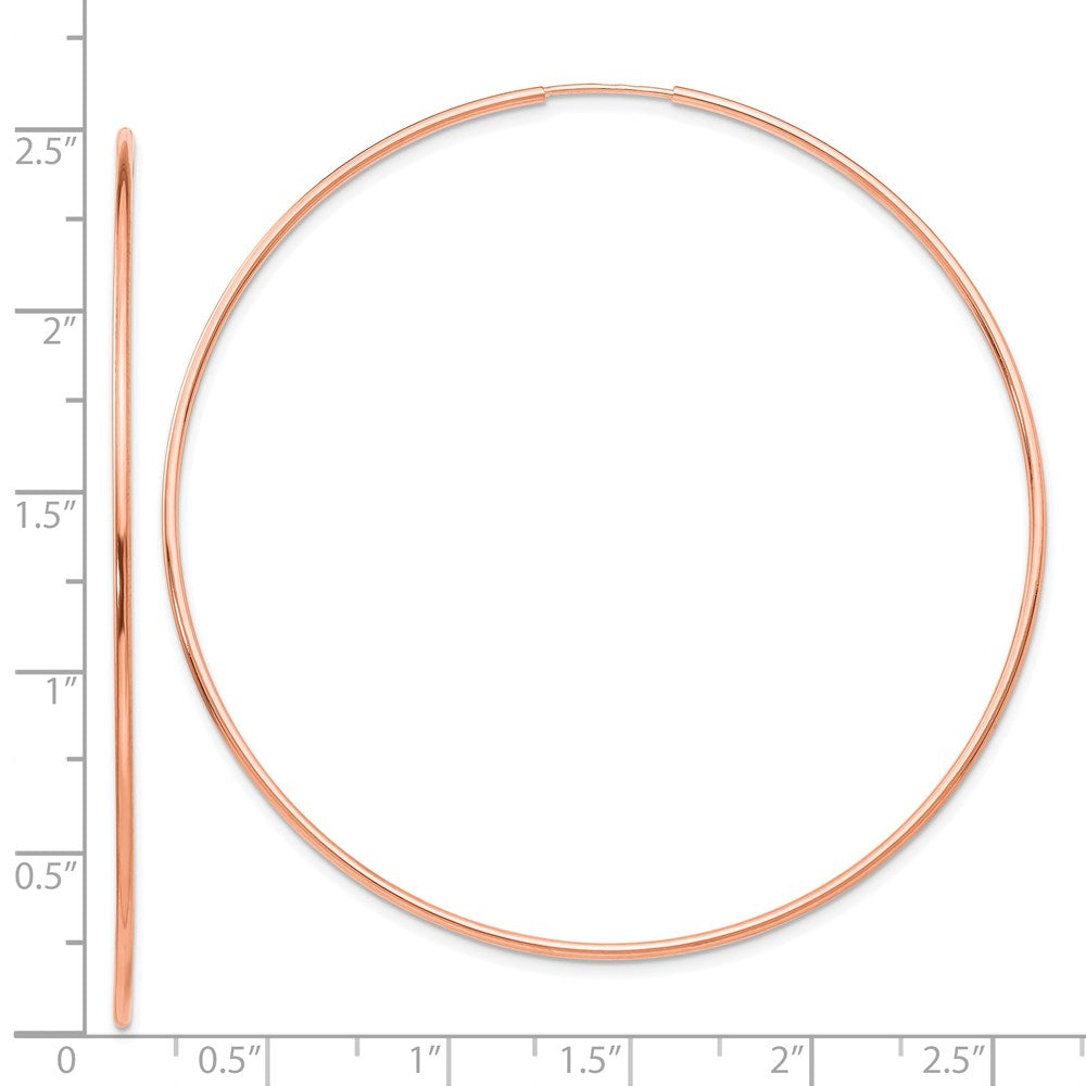 14K Roségold 1.2mm Poliert Endlos Creolen