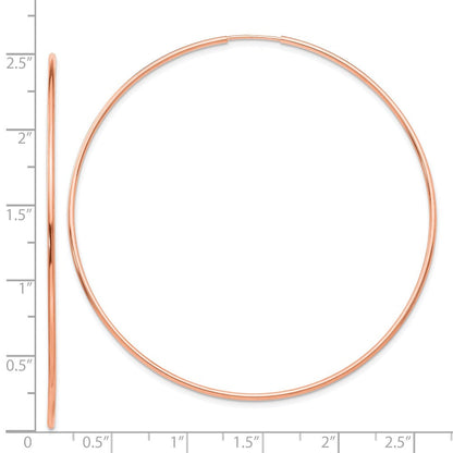 14K Roségold 1.2mm Poliert Endlos Creolen