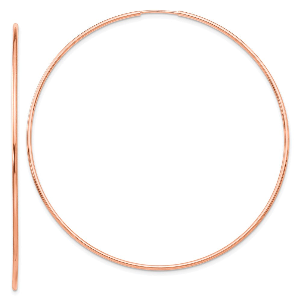 14K Roségold 1.2mm Poliert Endlos Creolen