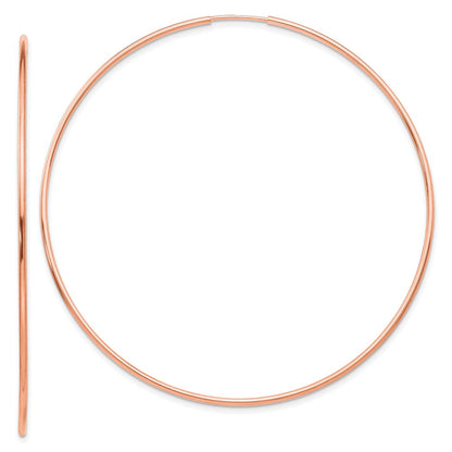 14K Roségold 1.2mm Poliert Endlos Creolen