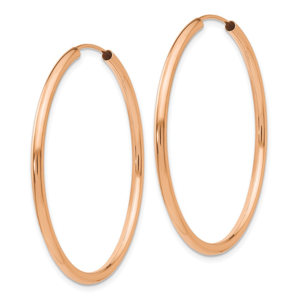 14K Roségold Poliert Endlos 2mm Creolen