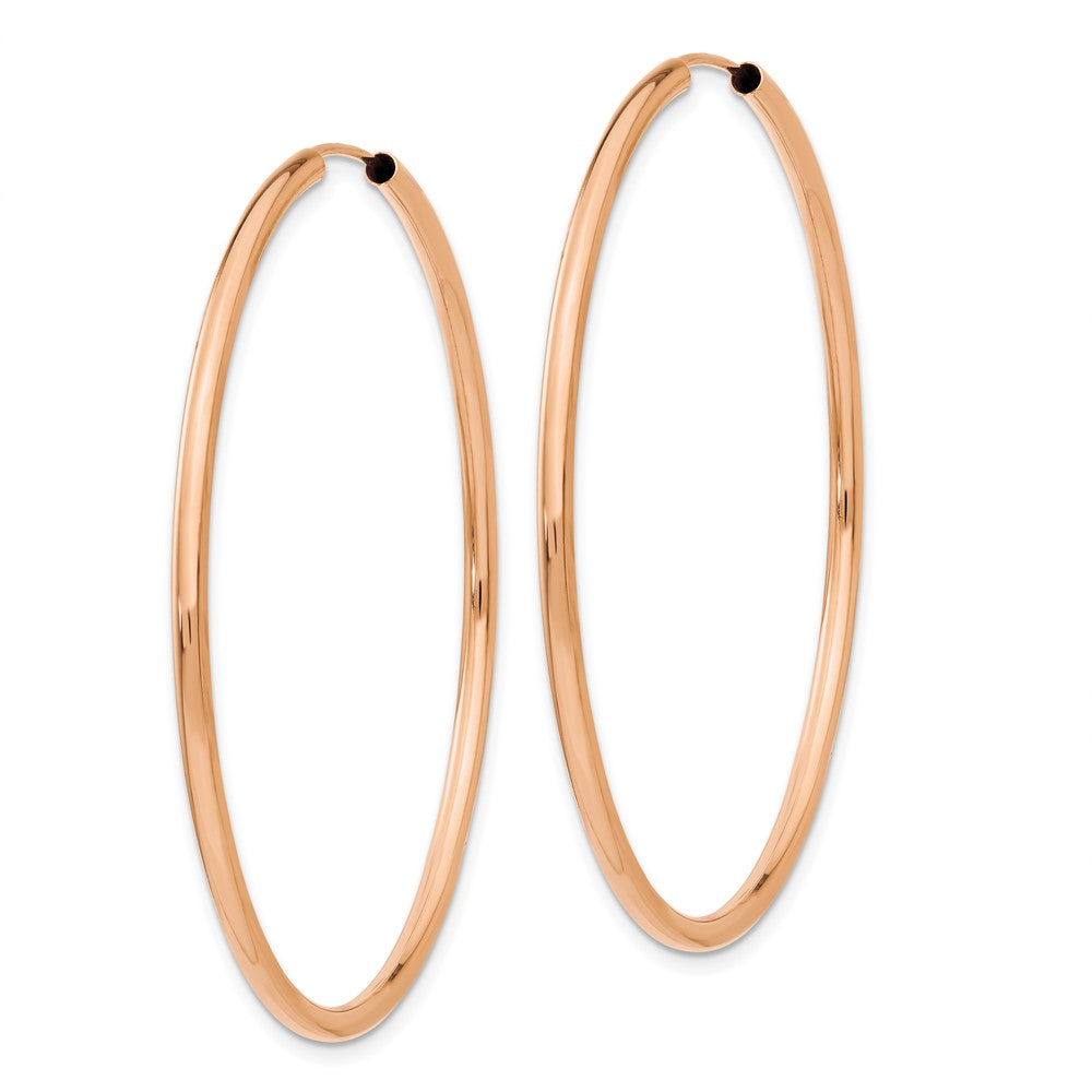 14K Roségold Poliert Endlos 2mm Creolen