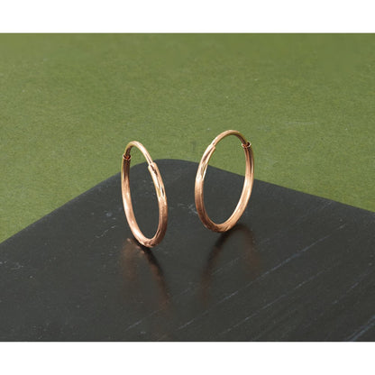 14K Roségold 1.25mm Diamantiert Endlos Creole Ohrring