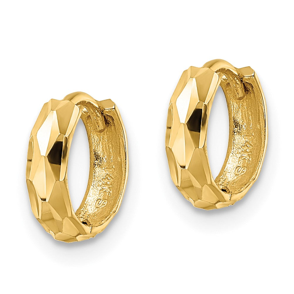 14K Gelbgold Diamantiert Klappbar Creolen