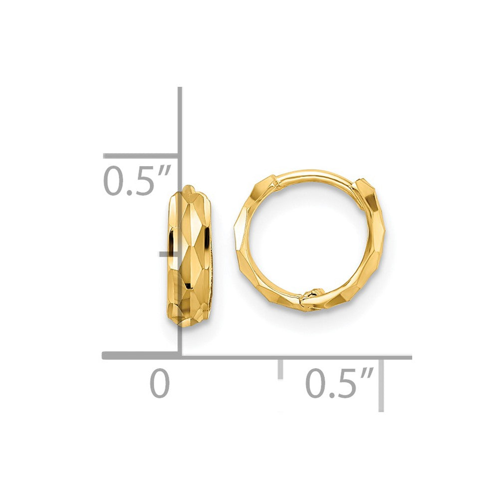 14K Gelbgold Diamantiert Klappbar Creolen