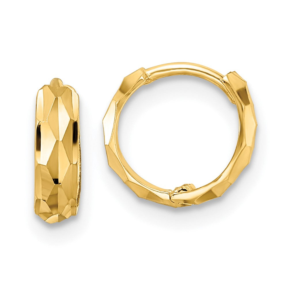 14K Gelbgold Diamantiert Klappbar Creolen