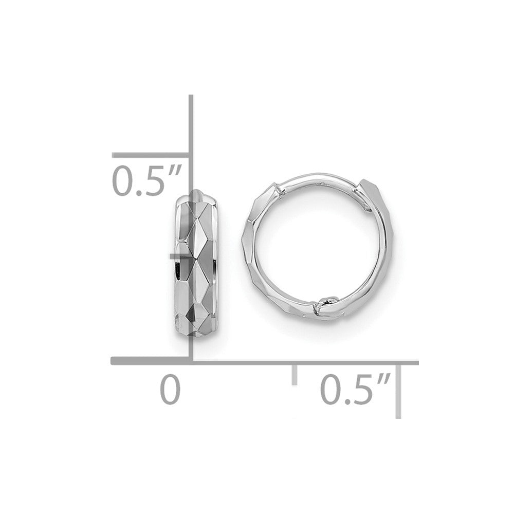 14K Weißgold Diamantiert Klappbar Creolen