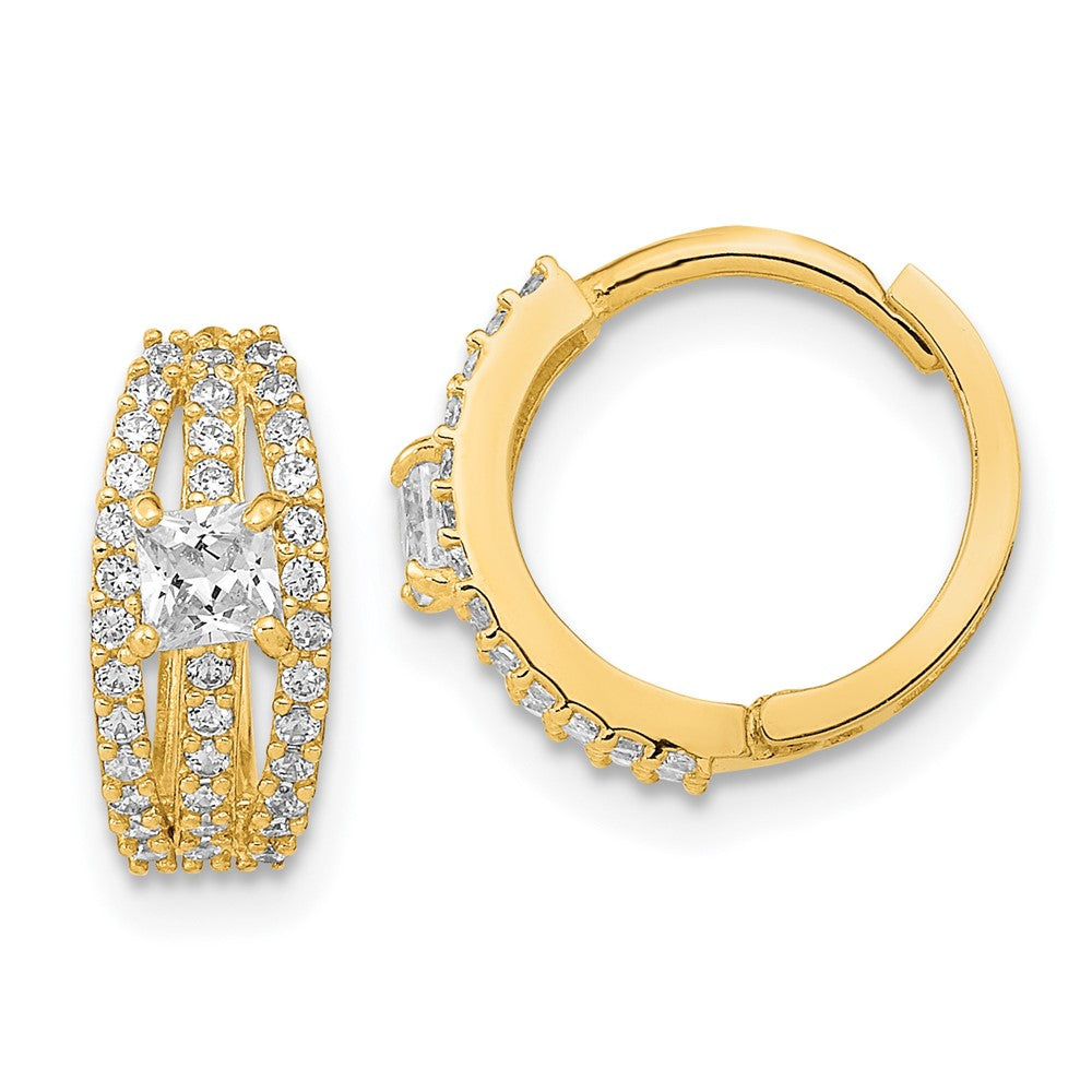 14K Gelbgold Poliert Fantasie Zirkonia Creolen