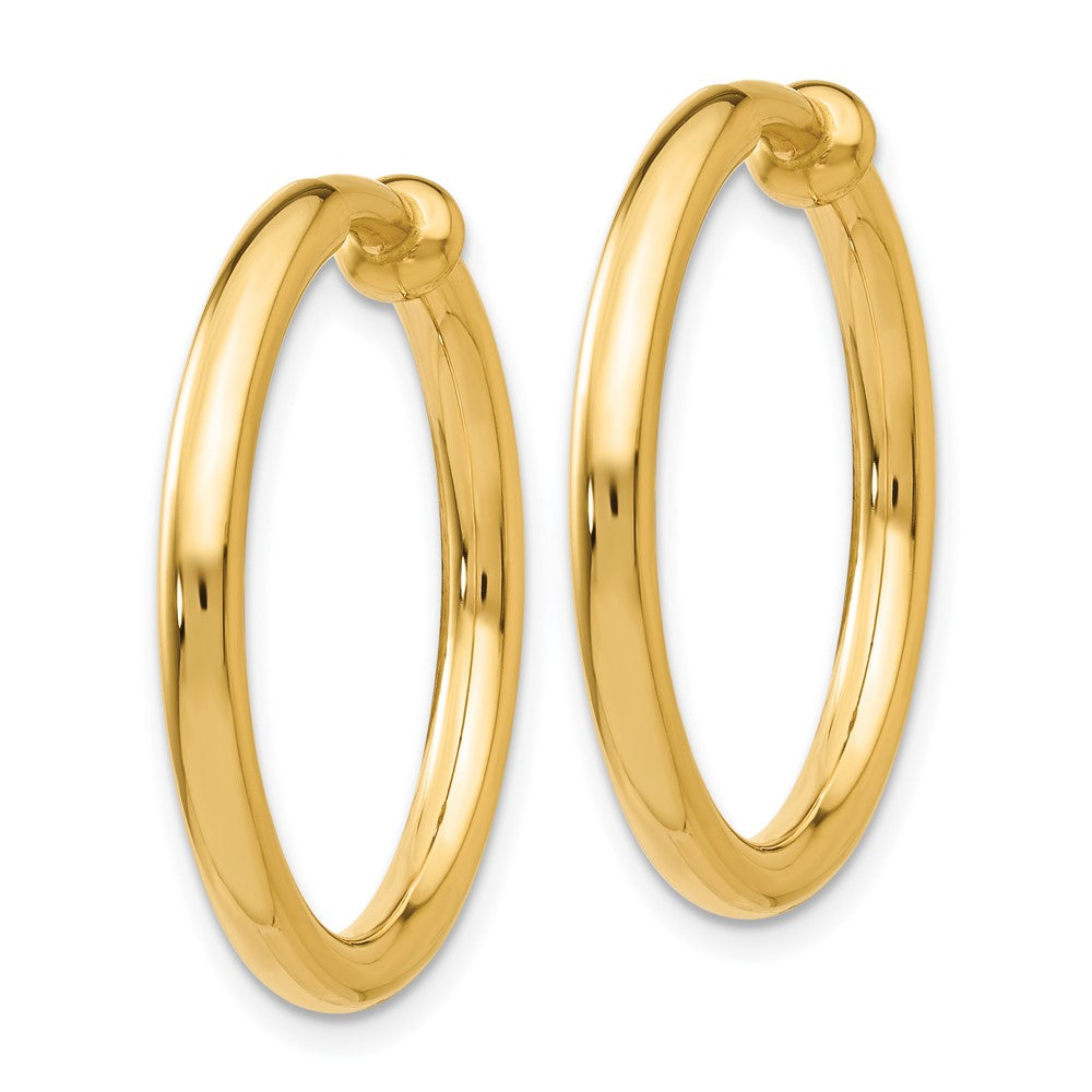 14K Gelbgold Non Durchbrochen Creolen Ohrringe