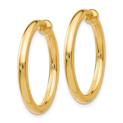 14K Gelbgold Non Durchbrochen Creolen Ohrringe