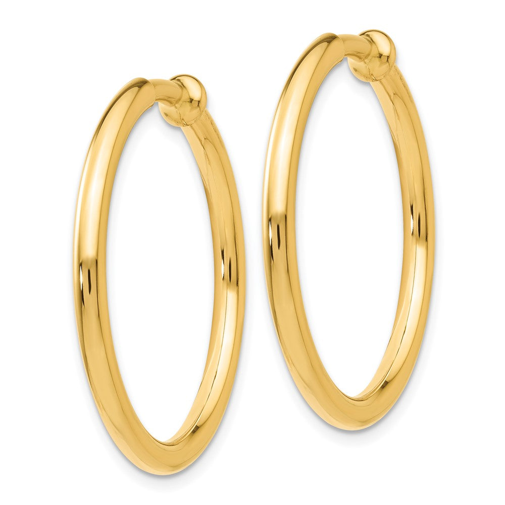 14K Gelbgold Non Durchbrochen Creolen Ohrringe