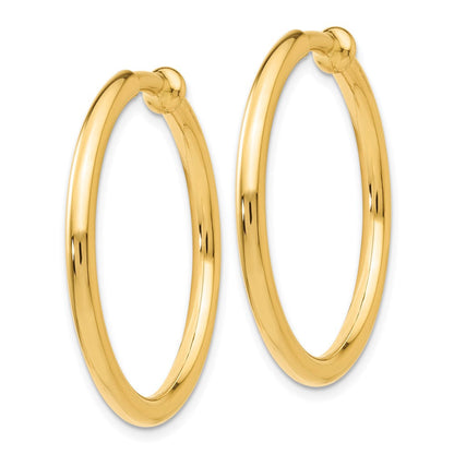 14K Gelbgold Non Durchbrochen Creolen Ohrringe