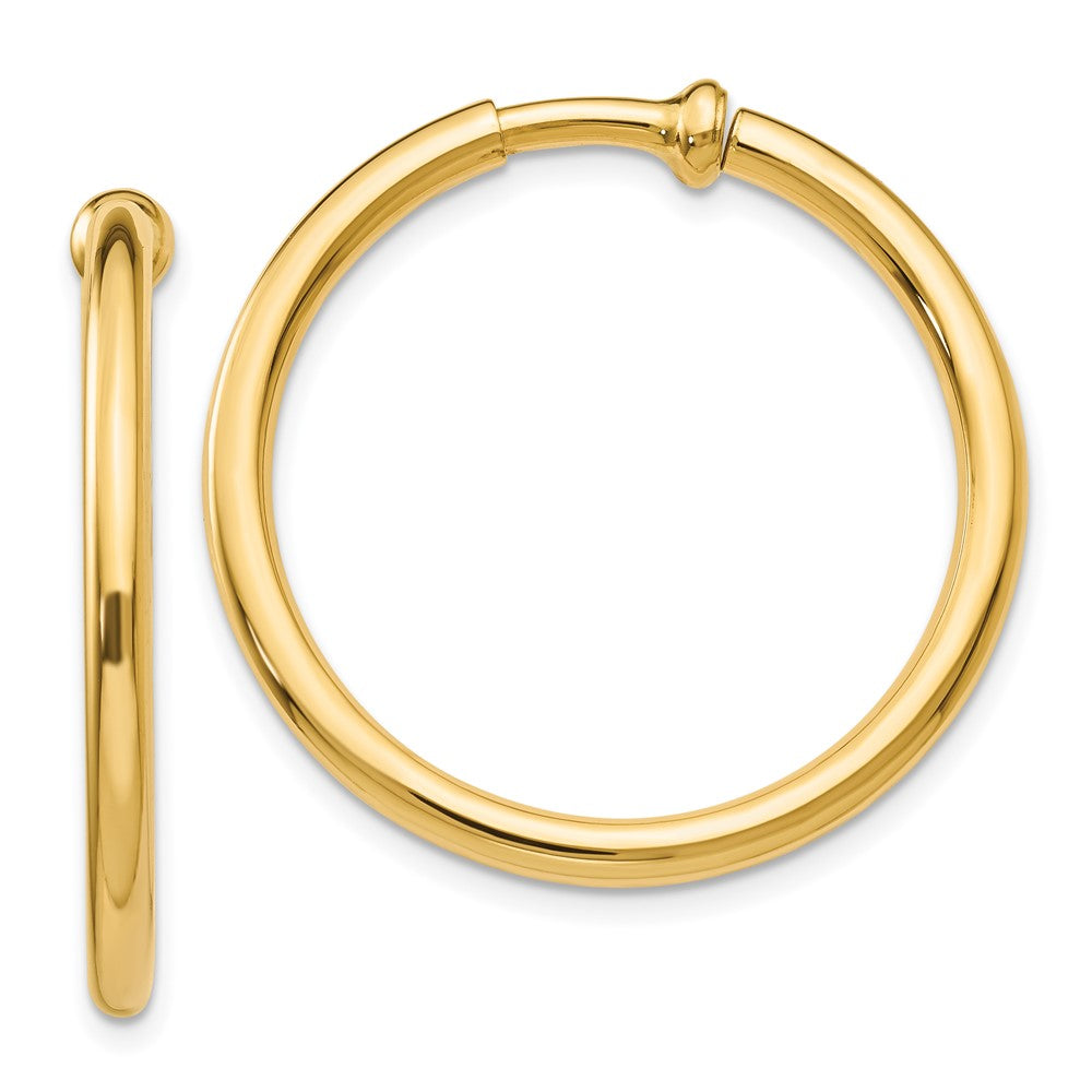 14K Gelbgold Non Durchbrochen Creolen Ohrringe