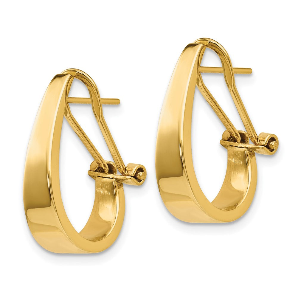 14K Gelbgold Poliert J Creole Omega Rückseite Ohrstecker