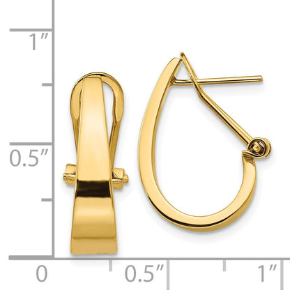 14K Gelbgold Poliert J Creole Omega Rückseite Ohrstecker