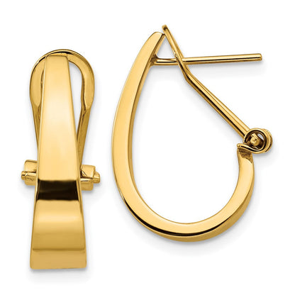 14K Gelbgold Poliert J Creole Omega Rückseite Ohrstecker