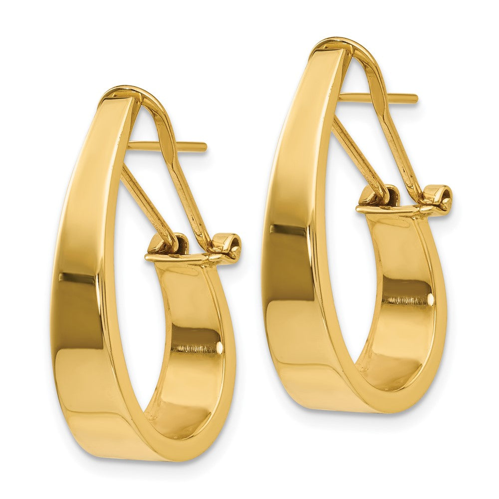 14K Gelbgold Poliert J Creole Click in Rückseite Ohrstecker