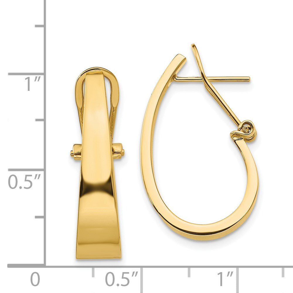 14K Gelbgold Poliert J Creole Click in Rückseite Ohrstecker