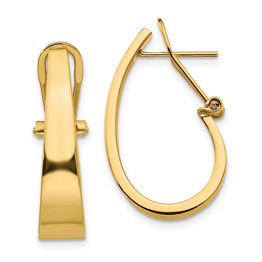 14K Gelbgold Poliert J Creole Click in Rückseite Ohrstecker