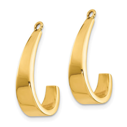 14K Gelbgold Poliert J Creole Ohrring Jacken