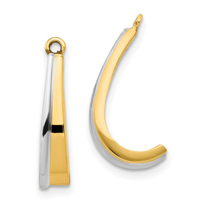 14K Gelb & Rhodium Poliert J Creole Ohrring Jacken