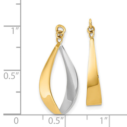 14K Gelb & Rhodium Poliert Wendbar Hängend Ohrring Jacken