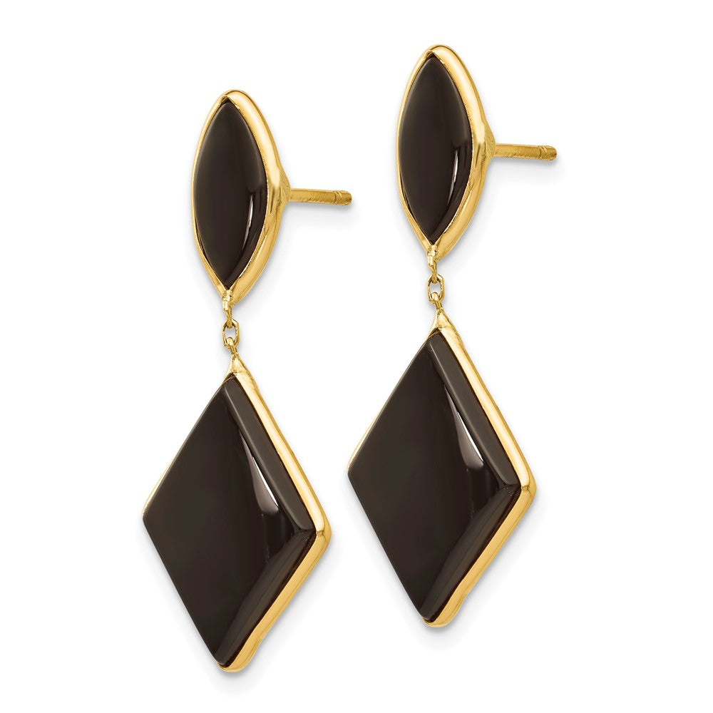 14K Gelbgold Onyx Ohrhänger