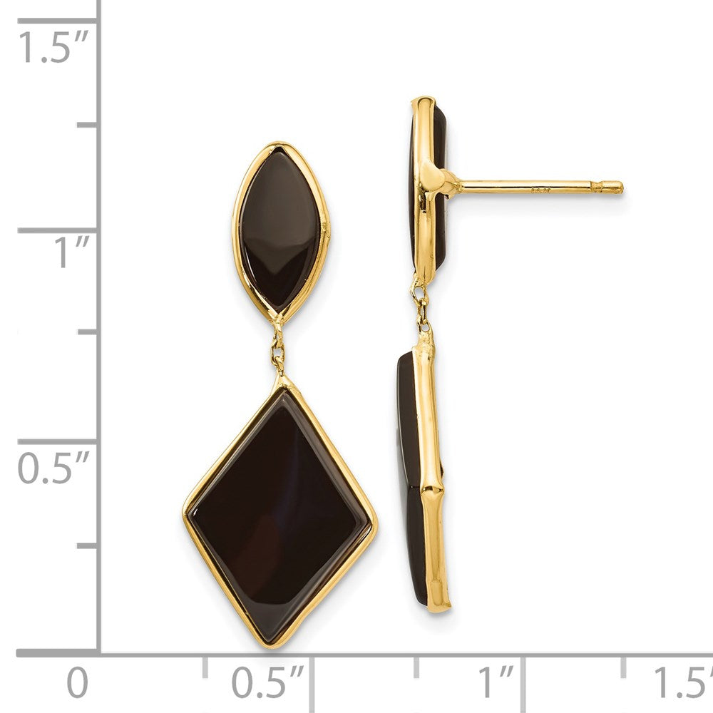 14K Gelbgold Onyx Ohrhänger