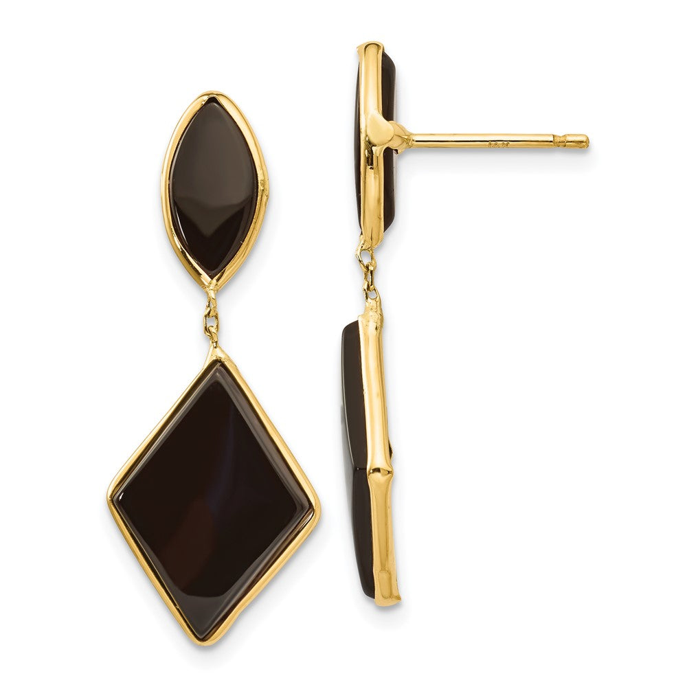 14K Gelbgold Onyx Ohrhänger