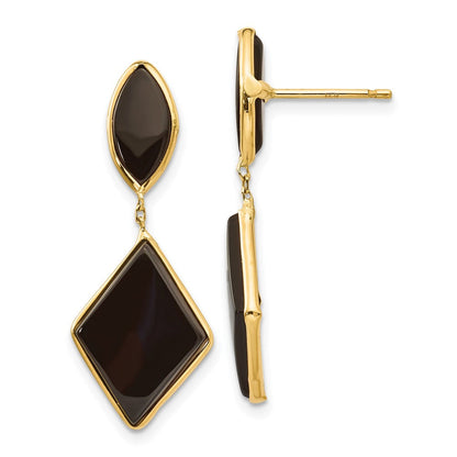 14K Gelbgold Onyx Ohrhänger