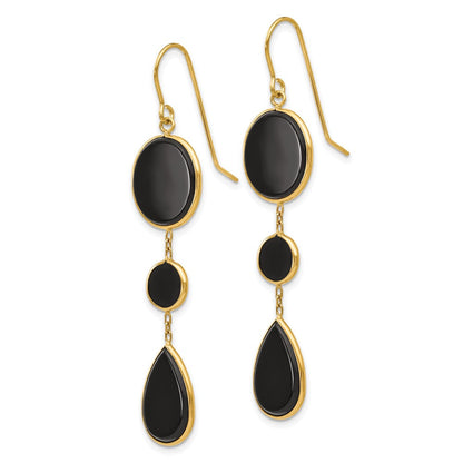 14K Gelbgold Onyx Geometric Ohrhänger