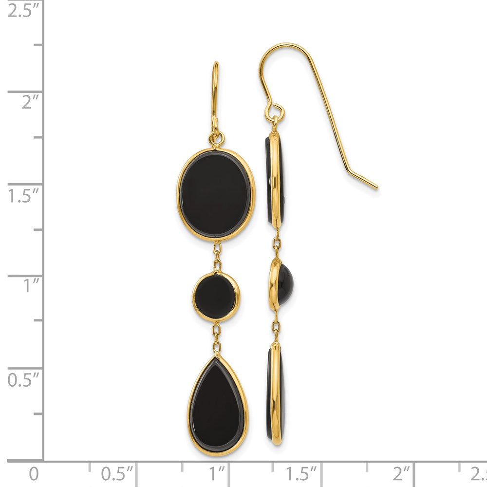14K Gelbgold Onyx Geometric Ohrhänger