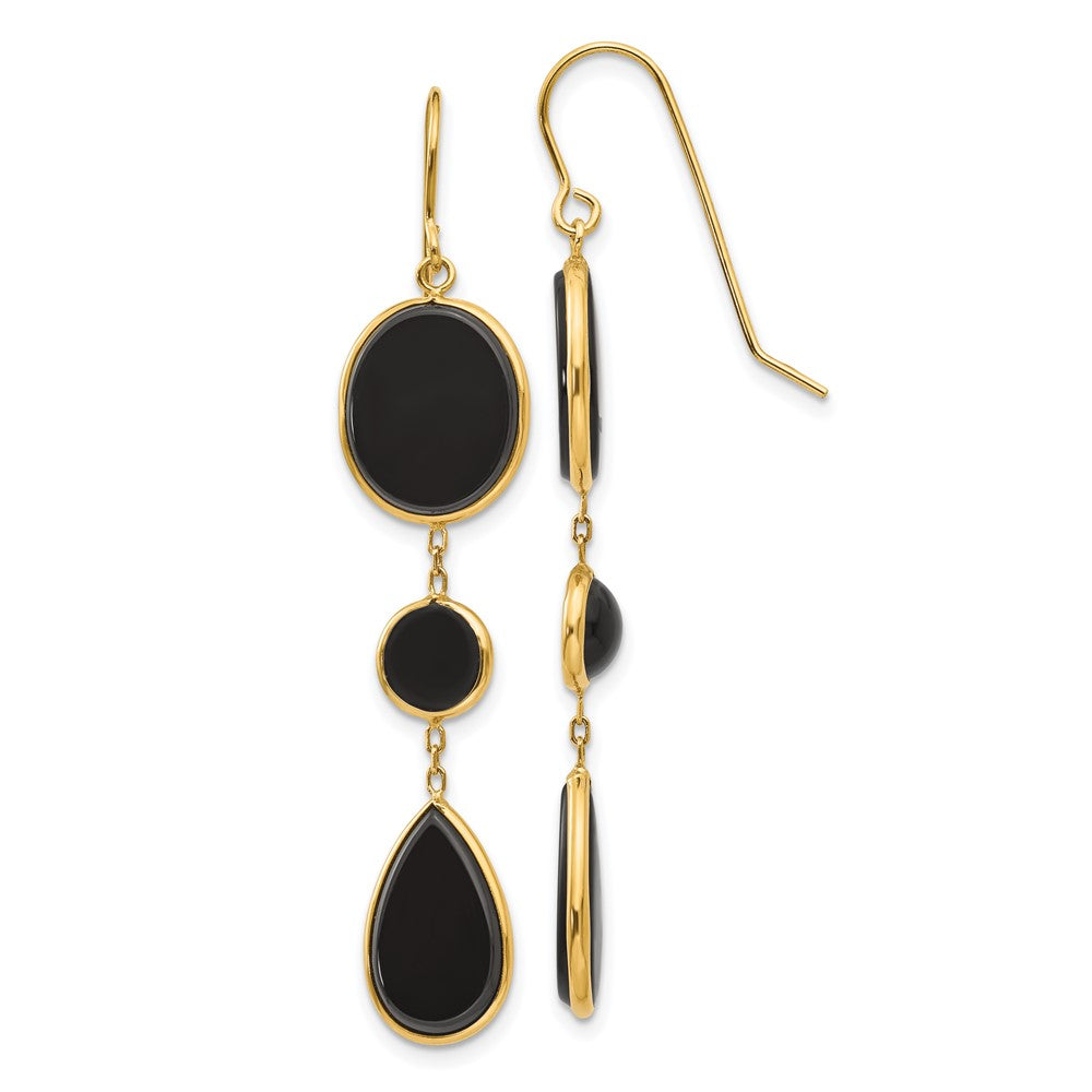 14K Gelbgold Onyx Geometric Ohrhänger