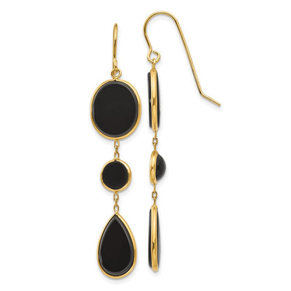 14K Gelbgold Onyx Geometric Ohrhänger