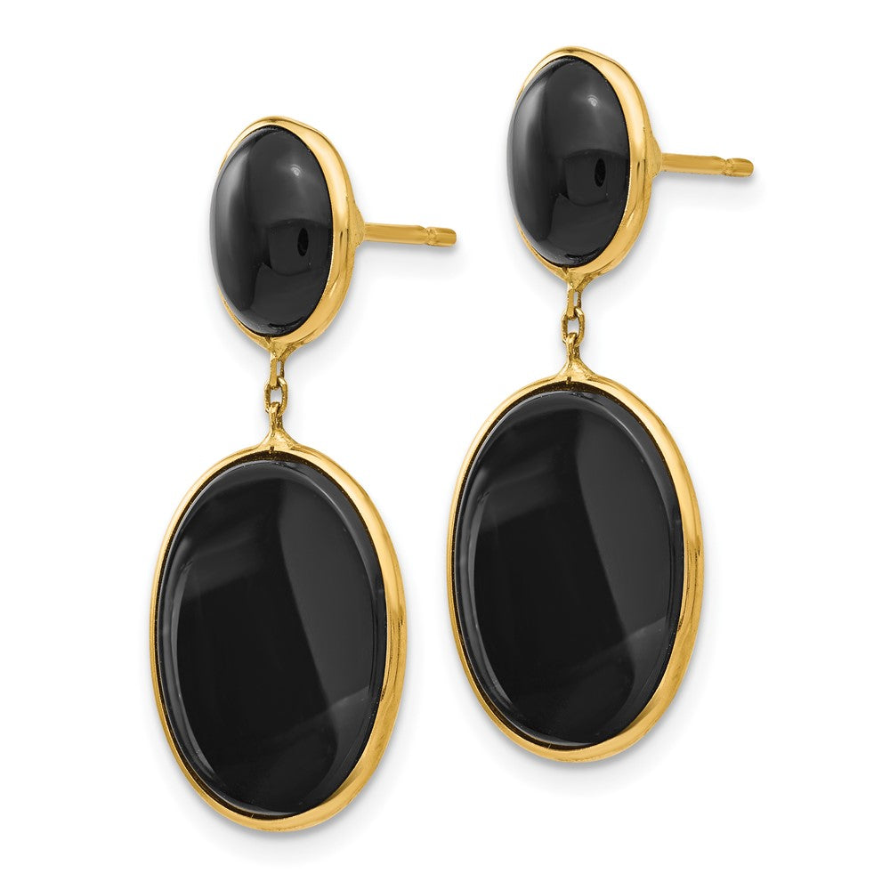 14K Gelbgold Onyx Oval Ohrhänger