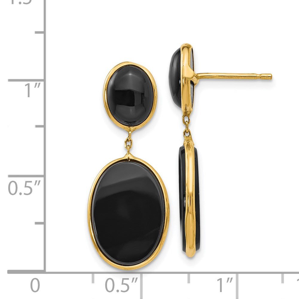 14K Gelbgold Onyx Oval Ohrhänger