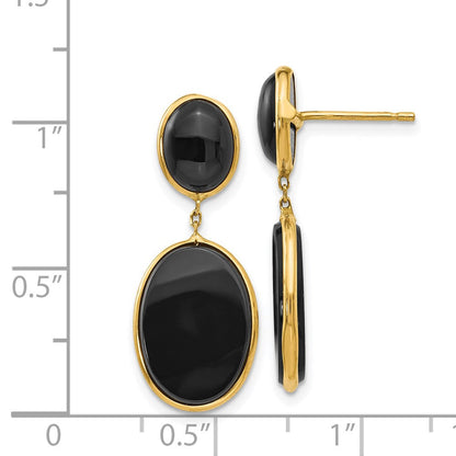 14K Gelbgold Onyx Oval Ohrhänger