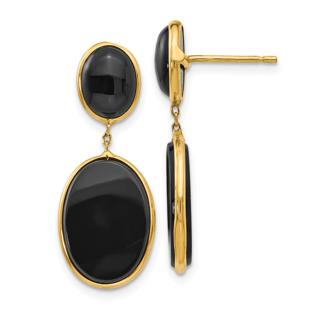14K Gelbgold Onyx Oval Ohrhänger