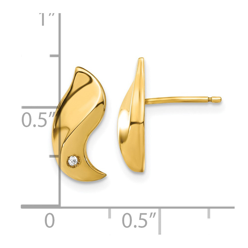 14K Gelbgold Zirkonia Wirbel Ohrstecker