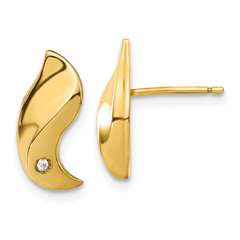 14K Gelbgold Zirkonia Wirbel Ohrstecker