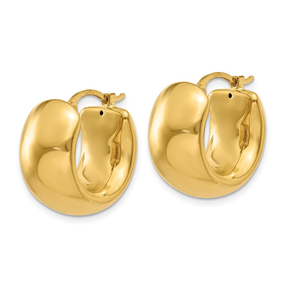 14K Gelbgold Breit Gewölbt Creolen