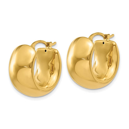 14K Gelbgold Breit Gewölbt Creolen