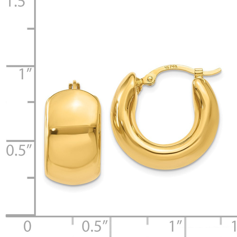 14K Gelbgold Breit Gewölbt Creolen