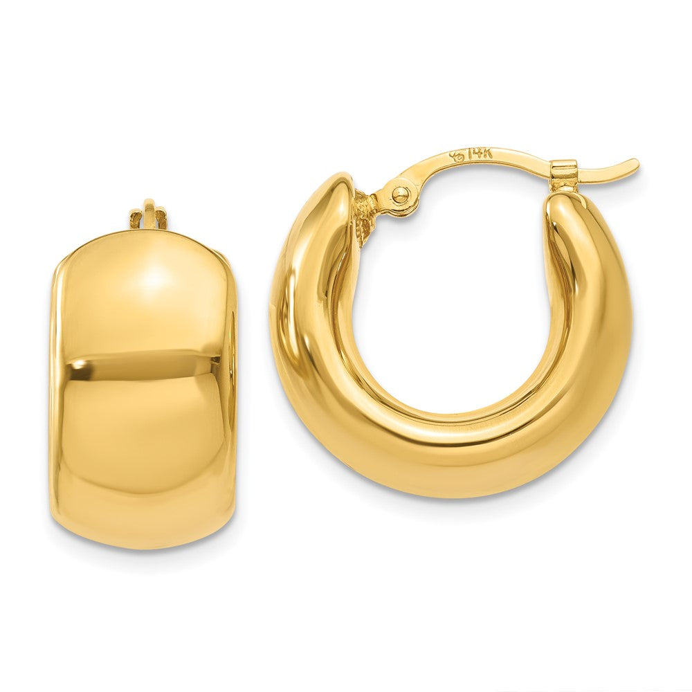 14K Gelbgold Breit Gewölbt Creolen