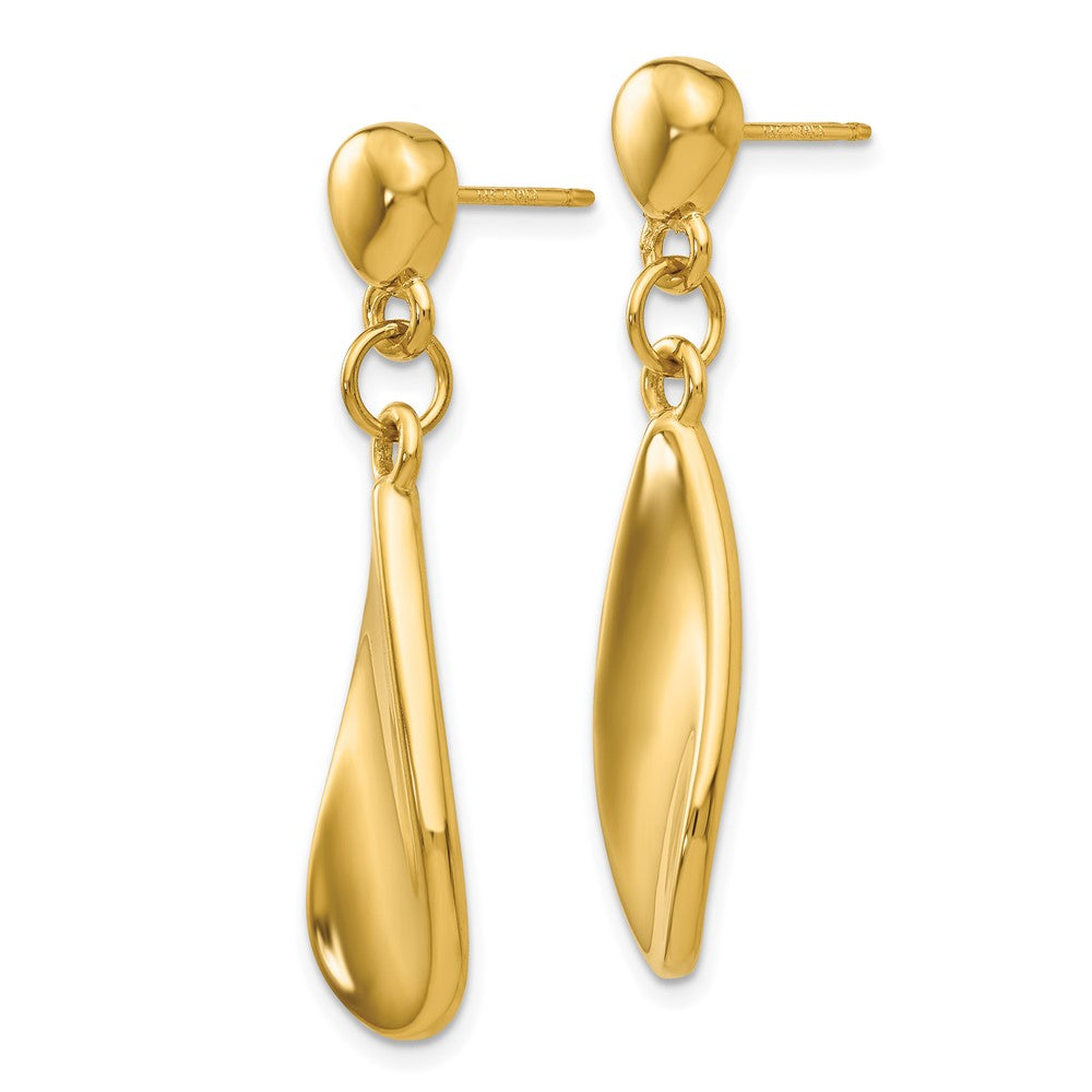 14K Gelbgold Tear Tropfen Hängend Ohrstecker