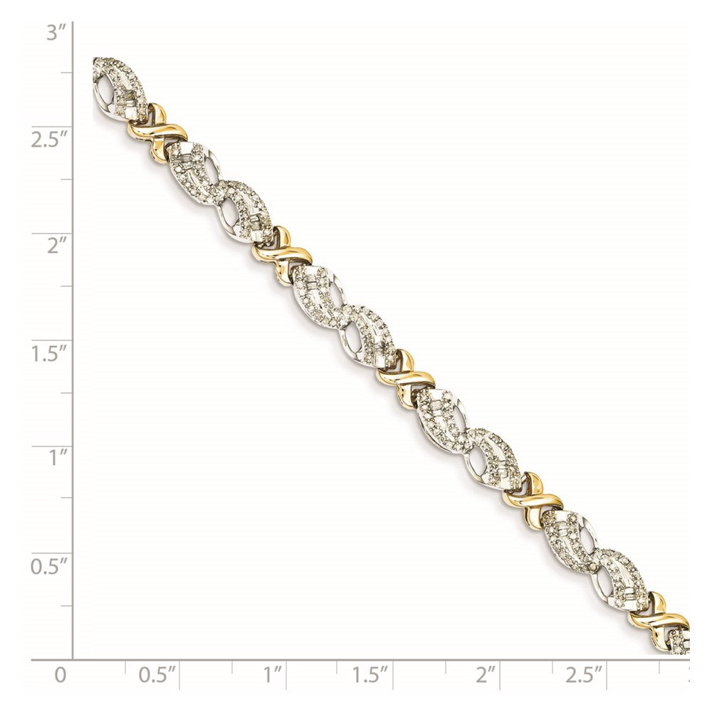 14K Bicolor Diamant X Armband