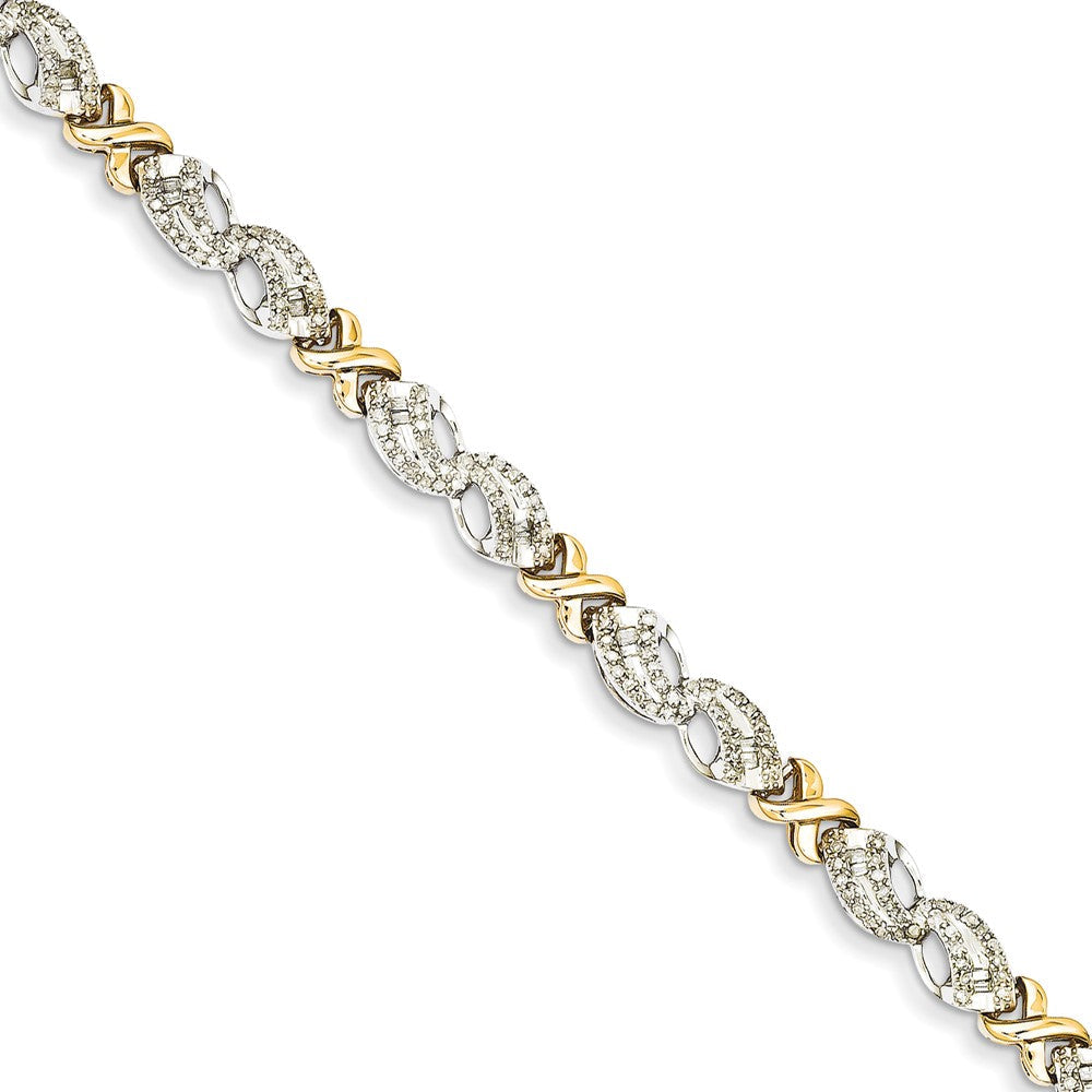 14K Bicolor Diamant X Armband